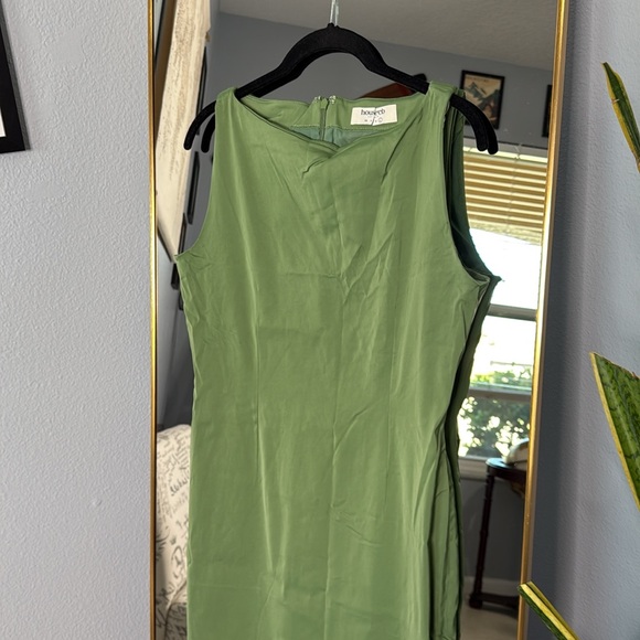 Filomena Olive Boat Neck Maxi Dress
